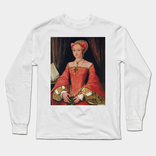 Queen Elizabeth Leopard the Pink Long Sleeve T-Shirt by Loveday101